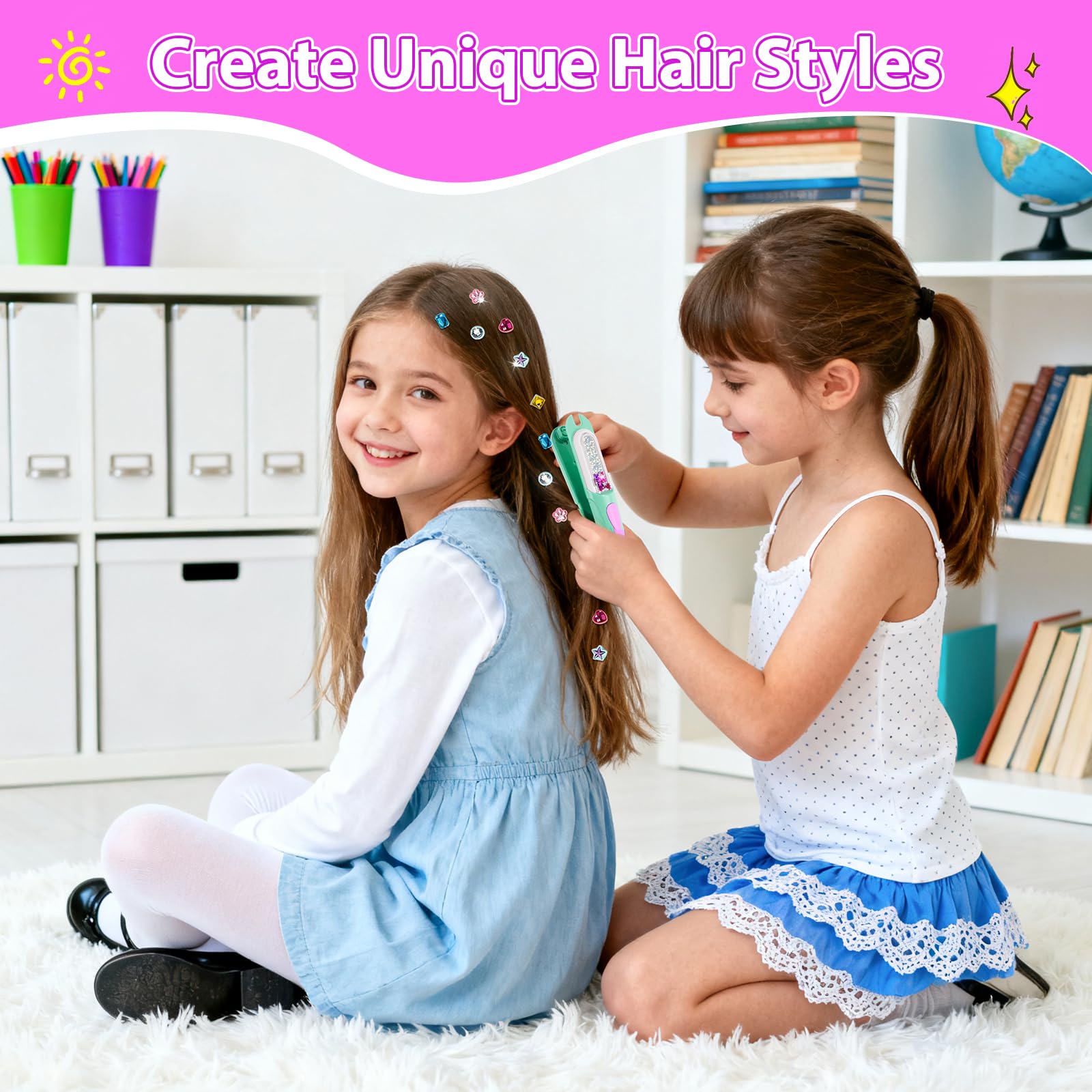 Kidzkube 24-pack of shining rhinestones ready for creative looks.