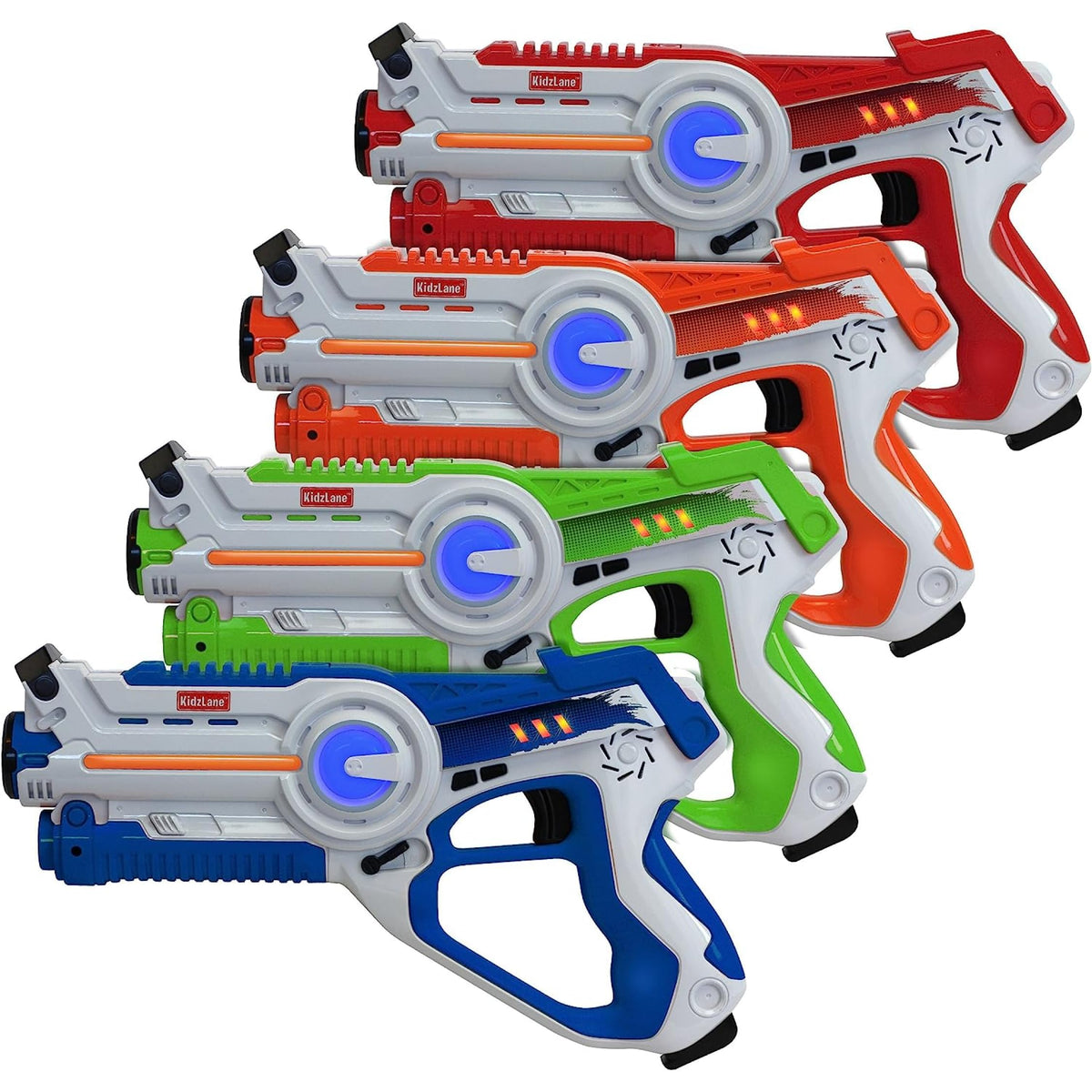 Kidzlane laser tag guns set: four-player action for outdoor battles up to 130 ft