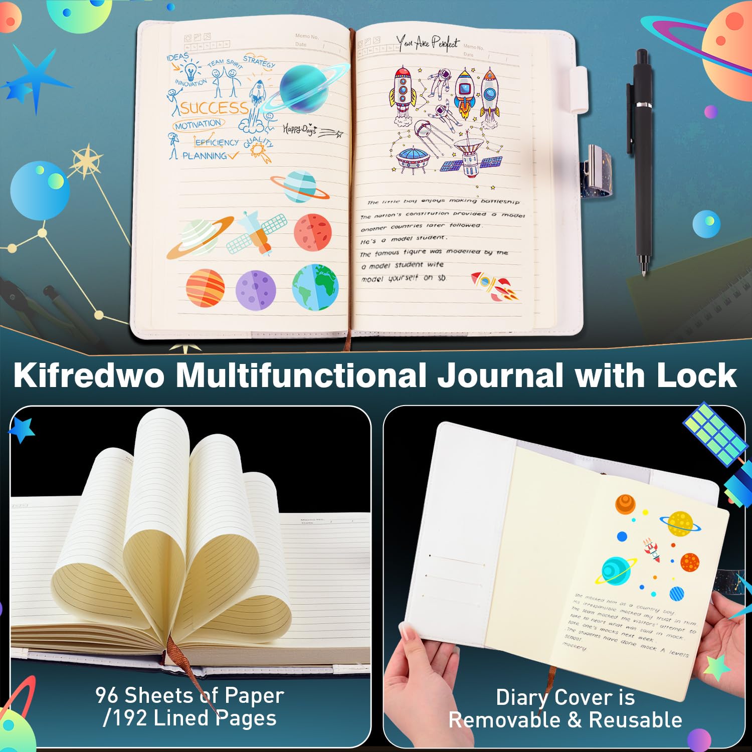 Kifredwo A5 locked journal for boys keeps secrets secure.