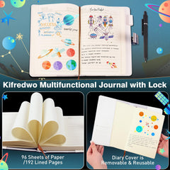 Kifredwo A5 locked journal for boys keeps secrets secure.