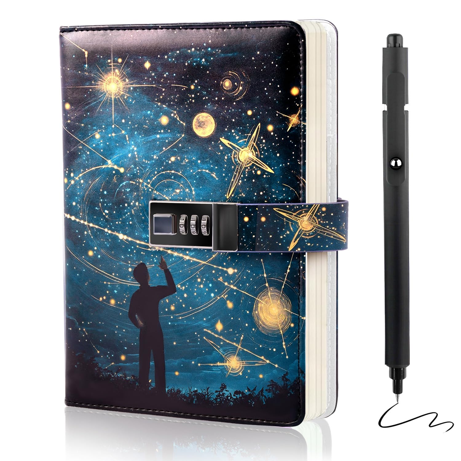 Kifredwo diary with lock cover enables secure journaling on the go.