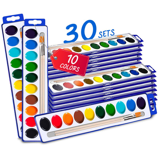 Kiggos 10-color watercolor paints for kids, vibrant hues support classroom art projects