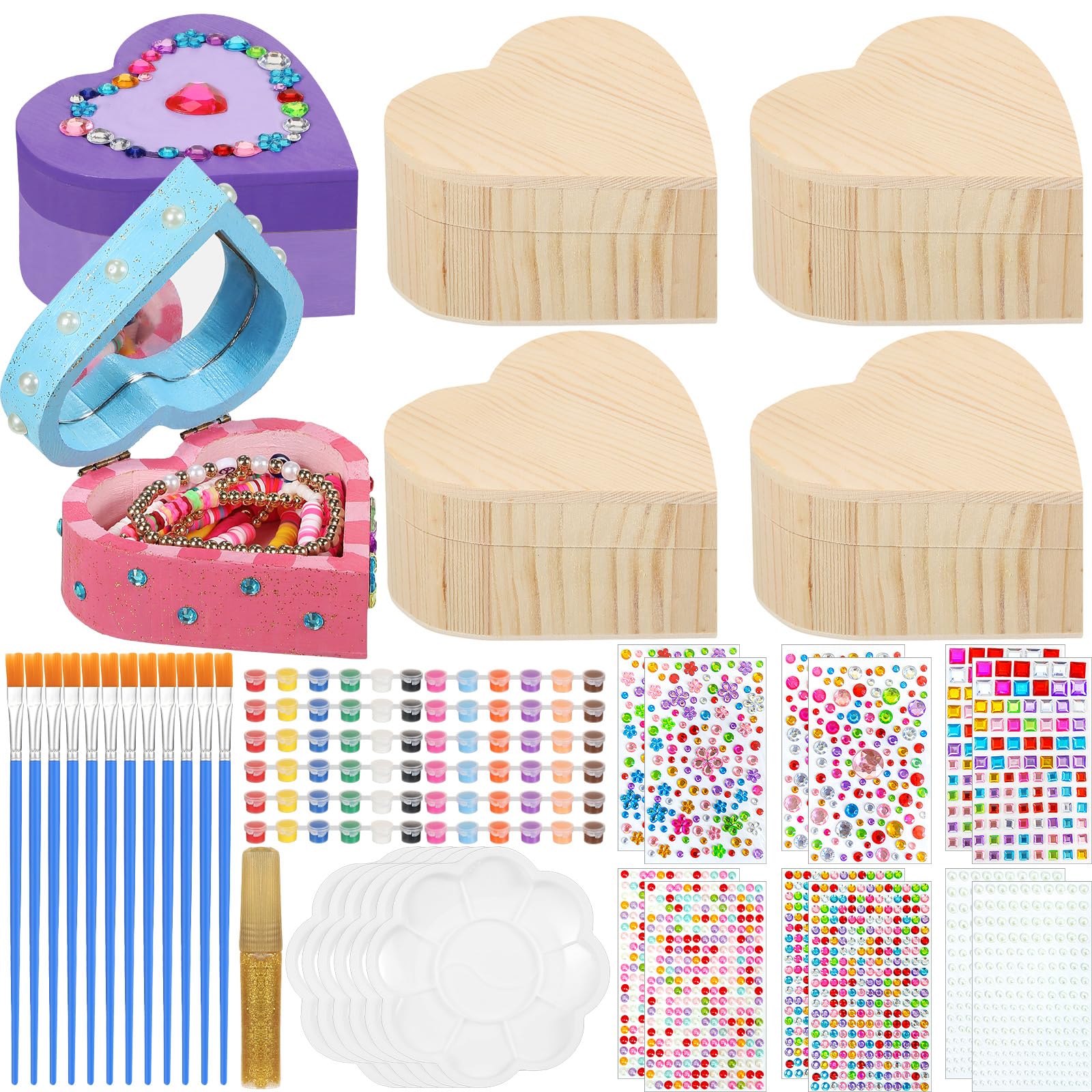 Kigley Paint Your Own Heart Box Set with complete contents for imaginative crafts.