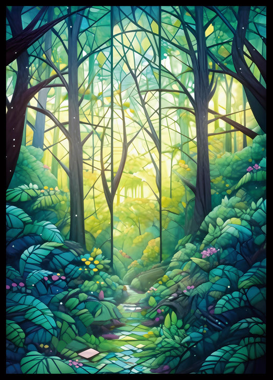 Kiiransr Forest sleeve ultra clear front for pristine card visibility during play
