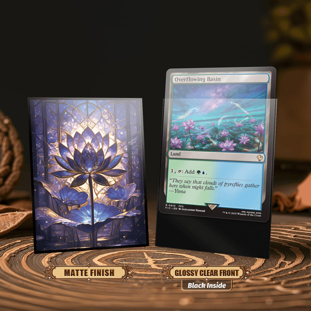 Kiiransr Stained Glass Lotus sleeve pack 100-count standard size fits MTG decks.