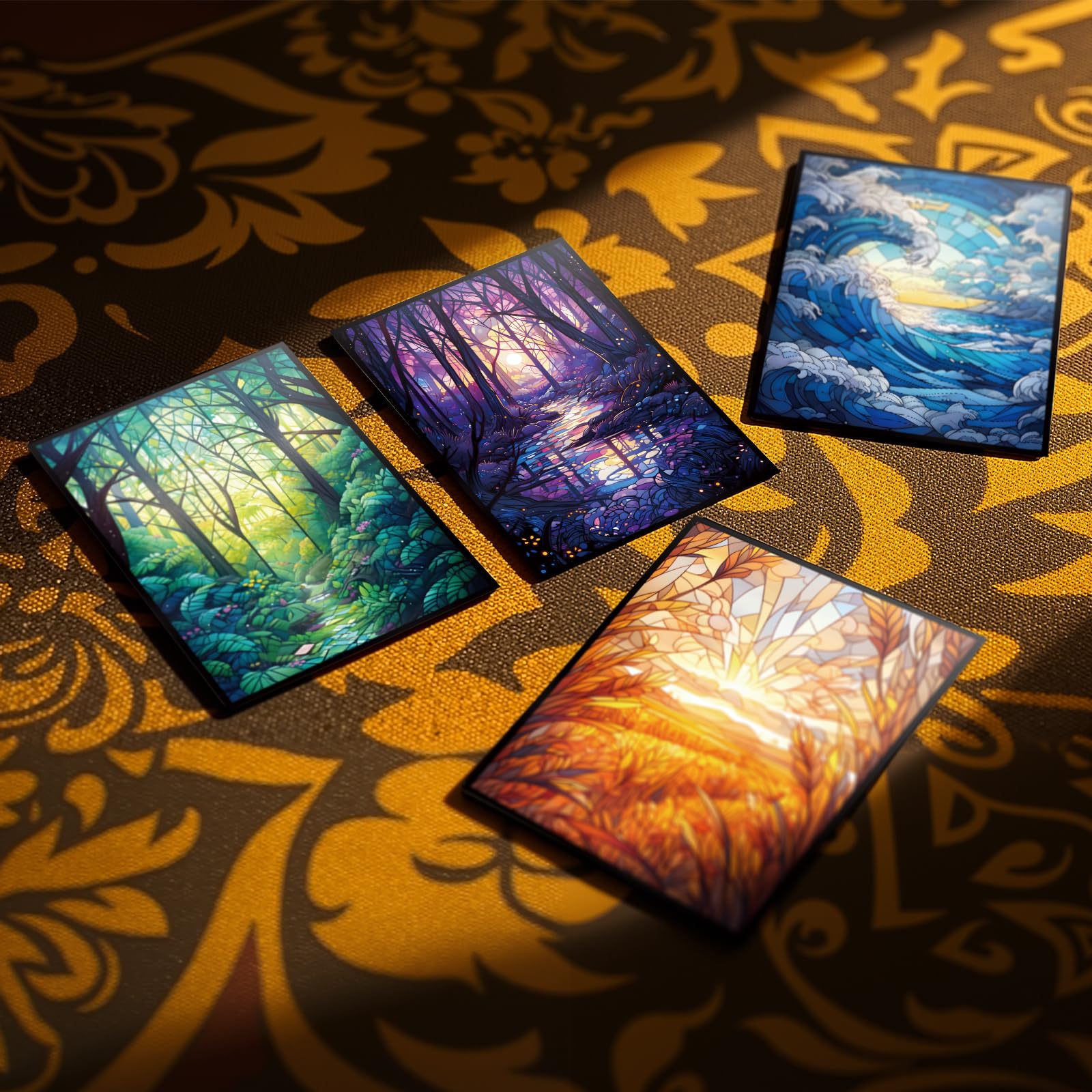 Kiiransr Swamp sleeves durability dustproof resistance protects cards from wear.