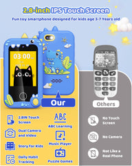 Kikapabi Kids Smart Phone 2.8-inch screen supports learning games.