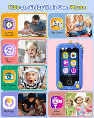 Kikapabi Kids Smart Phone dual camera for photos and videos.