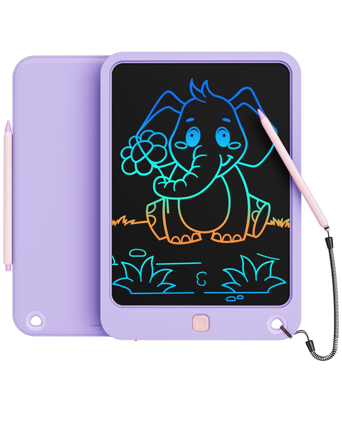 Kikapabi LCD writing tablet 10 inch front view; compact doodle board for kids