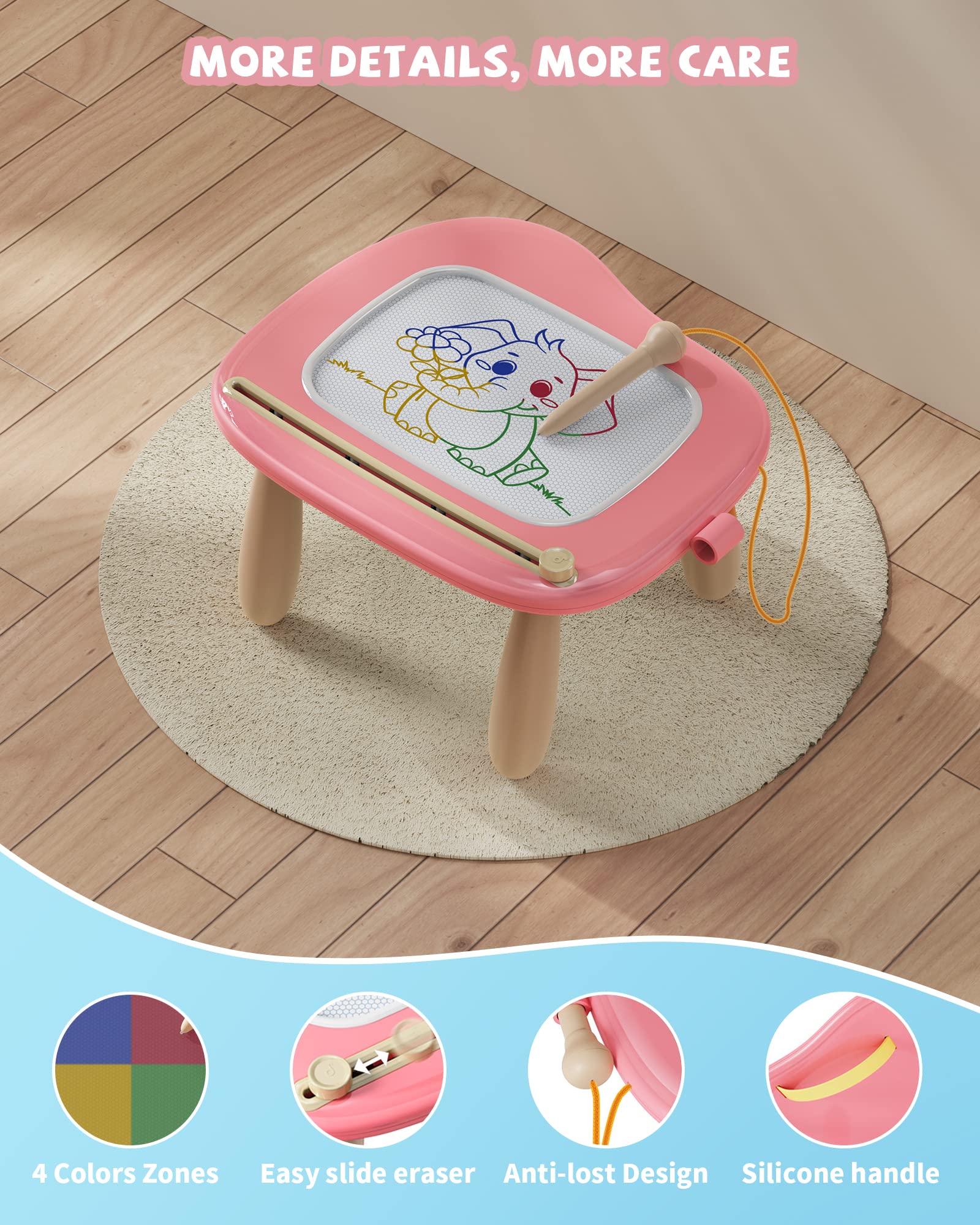 Kikapabi pink magnetic board made with non toxic materials for peace of mind