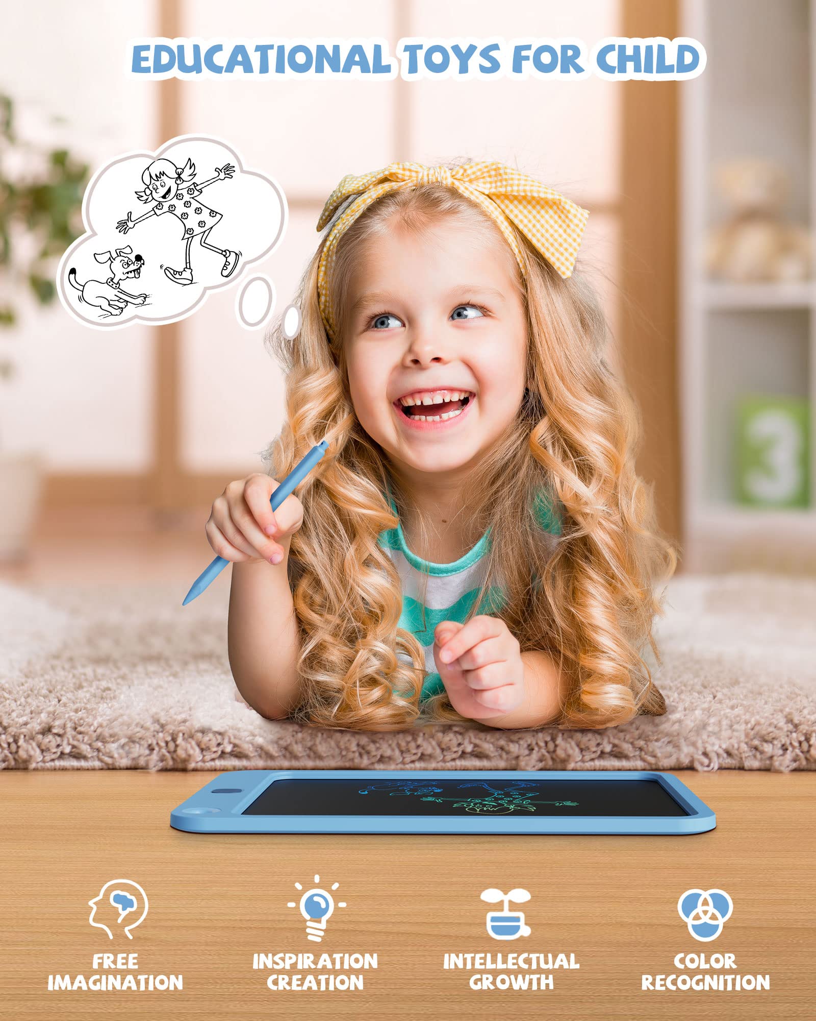 One-click erase and lock features on the Kikapabi doodle board