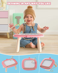 Kikapabi magnetic drawing board with wobble-proof legs for stable tabletop play