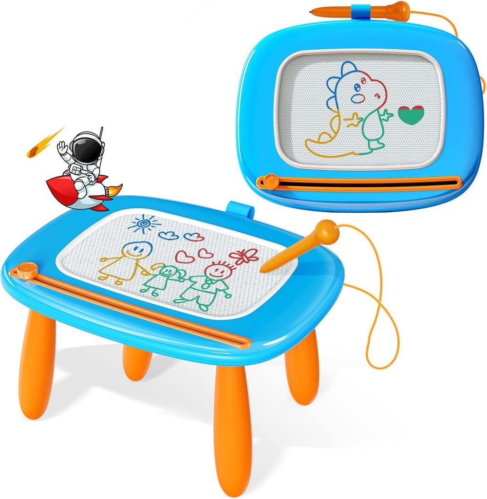 Kikidex magnetic drawing board front view shows a compact, mess-free learning toy.
