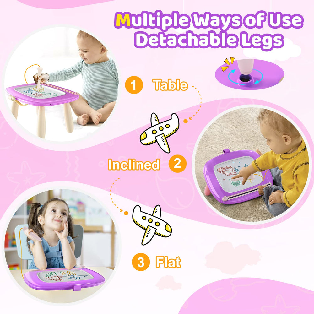 Kikidex drawing board with detachable legs, adjustable height for growth.