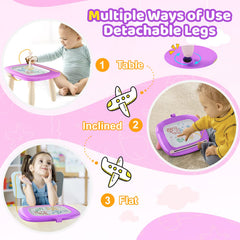 Kikidex drawing board with detachable legs, adjustable height for growth.