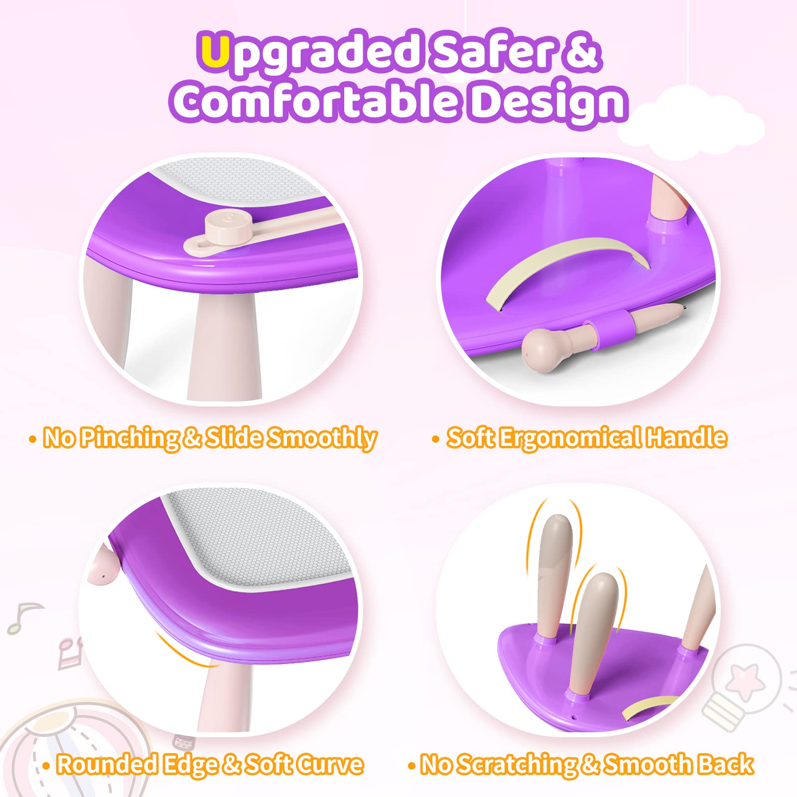 Kikidex purple magnetic board, durable ABS material, non-toxic and safe.