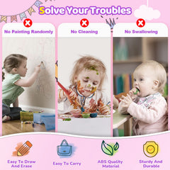 Kikidex purple doodle board, eraser knob in action, quick cleanups.