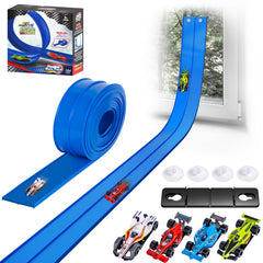 Kikikid 15 ft flexible race track with dual lanes for fast indoor races.