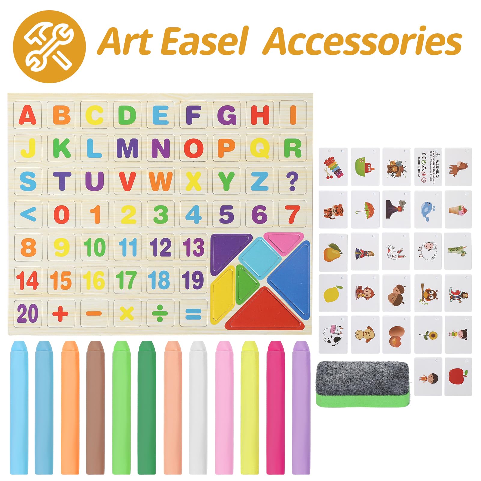 Kileubuto easel with magnetic letters and numbers for hands-on learning.