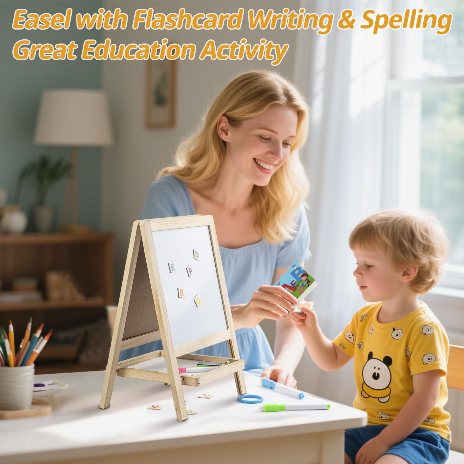 Kileubuto sturdy 4-in-1 design delivers durable art time for toddlers.