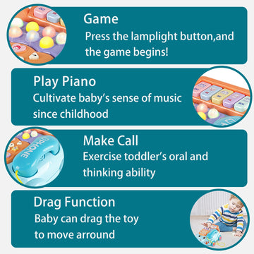 Kimery blue cartoon phone promotes sensory play and color discovery.