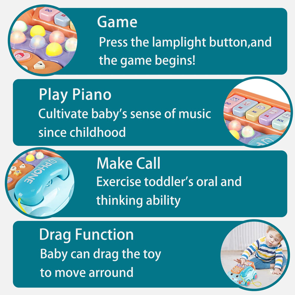 Kimery blue cartoon phone promotes sensory play and color discovery.