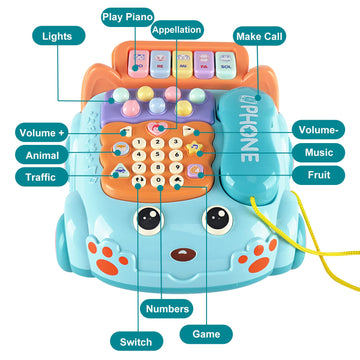Kimery Baby Toy Phone with music buttons supports early learning and skill building.