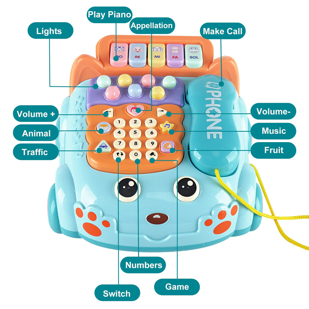 Kimery Baby Toy Phone with music buttons supports early learning and skill building.