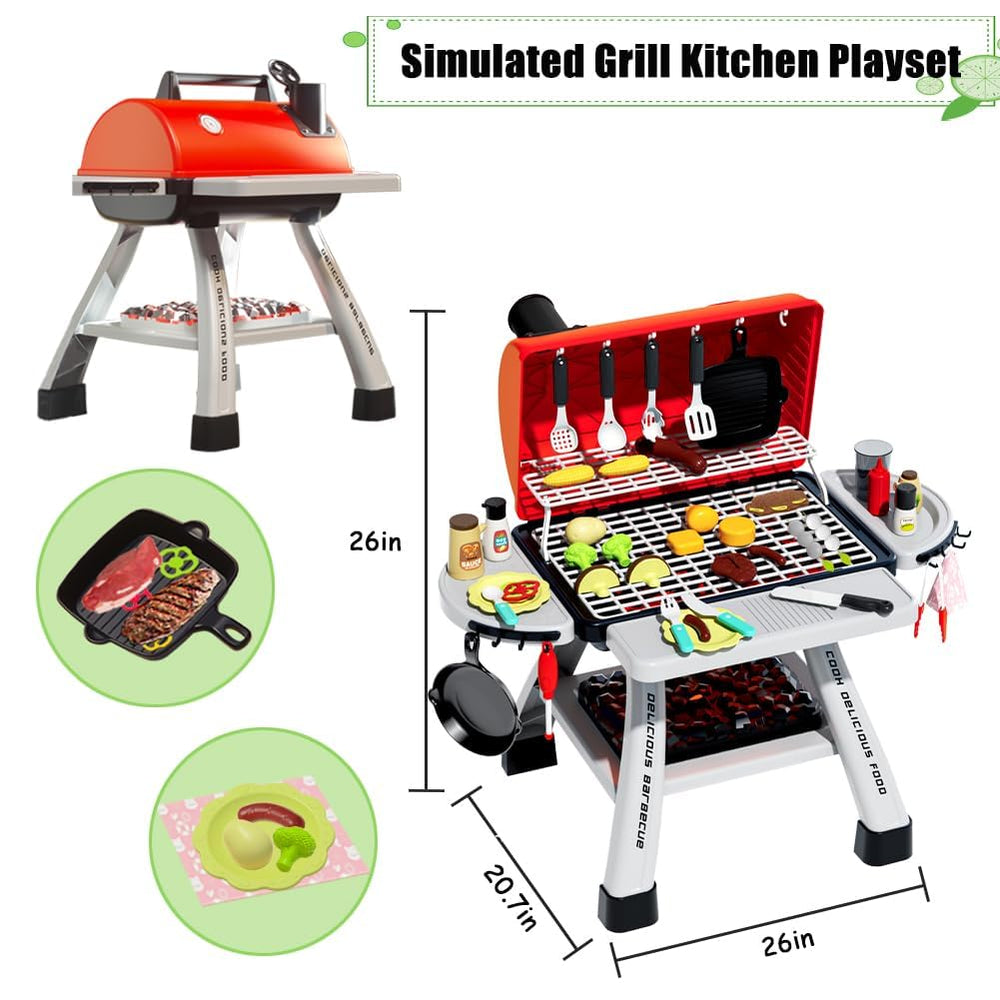 Kimicare grill utensils and tableware support complete pretend restaurant experiences