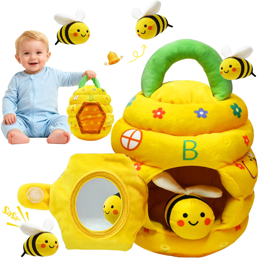 Kimicare Beehive Toy with bees inside for sensory exploration on the go.
