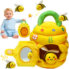 Kimicare Beehive Toy with bees inside for sensory exploration on the go.