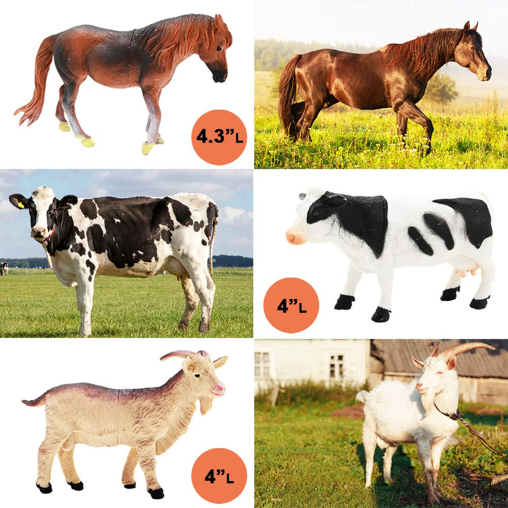 Kimicare 14 colorful farm figurines spark vocabulary and storytelling.