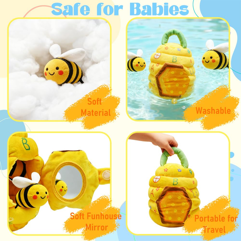 Kimicare hive mirror supports babies' self-recognition during playtime.