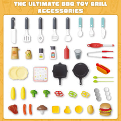 Kimicare Kids Grill Playset toy lighter activates sounds for authentic feel.