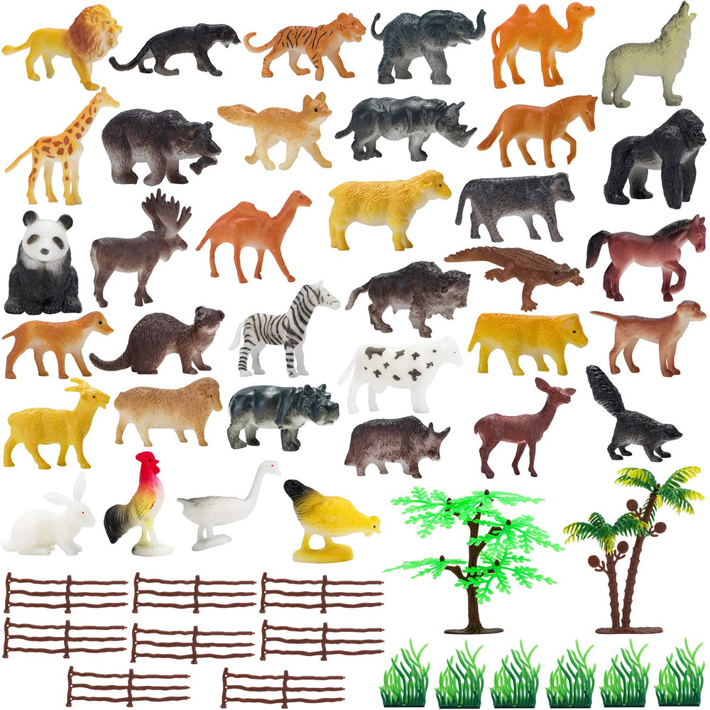 Kimicare plastic animal figures close-up showing durable vinyl and bright details