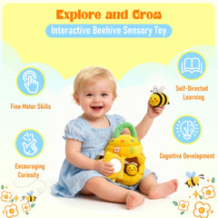 Kimicare soft bees offer rattles and crinkles to engage early motor skills.