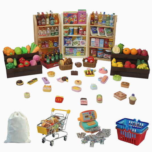 Kimo mini shopping cart playset cart for imaginative pretend shopping and organization