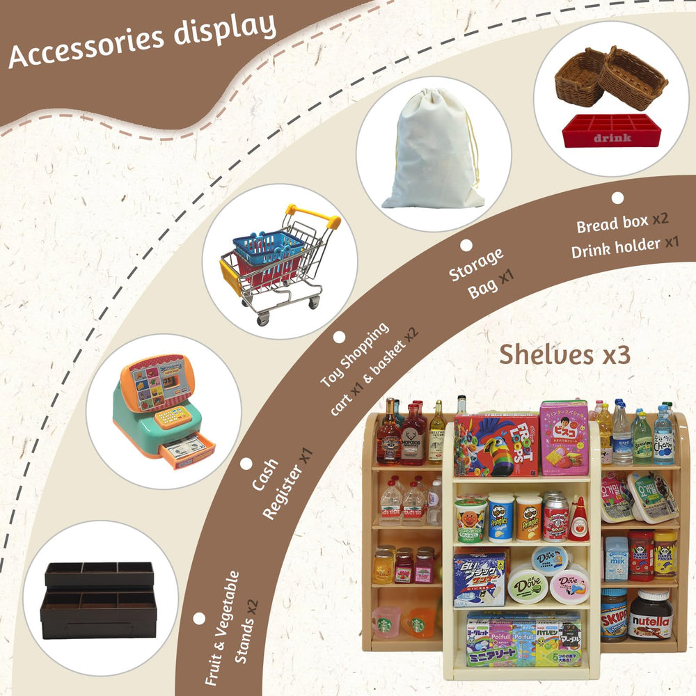 Kimo mini shopping cart playset cash register highlights role-play math