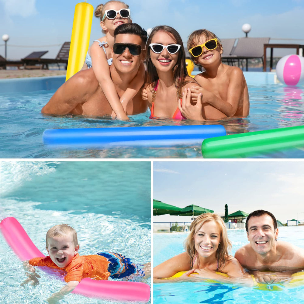 Kimober giant pool sticks green, durable flotation for family fun.