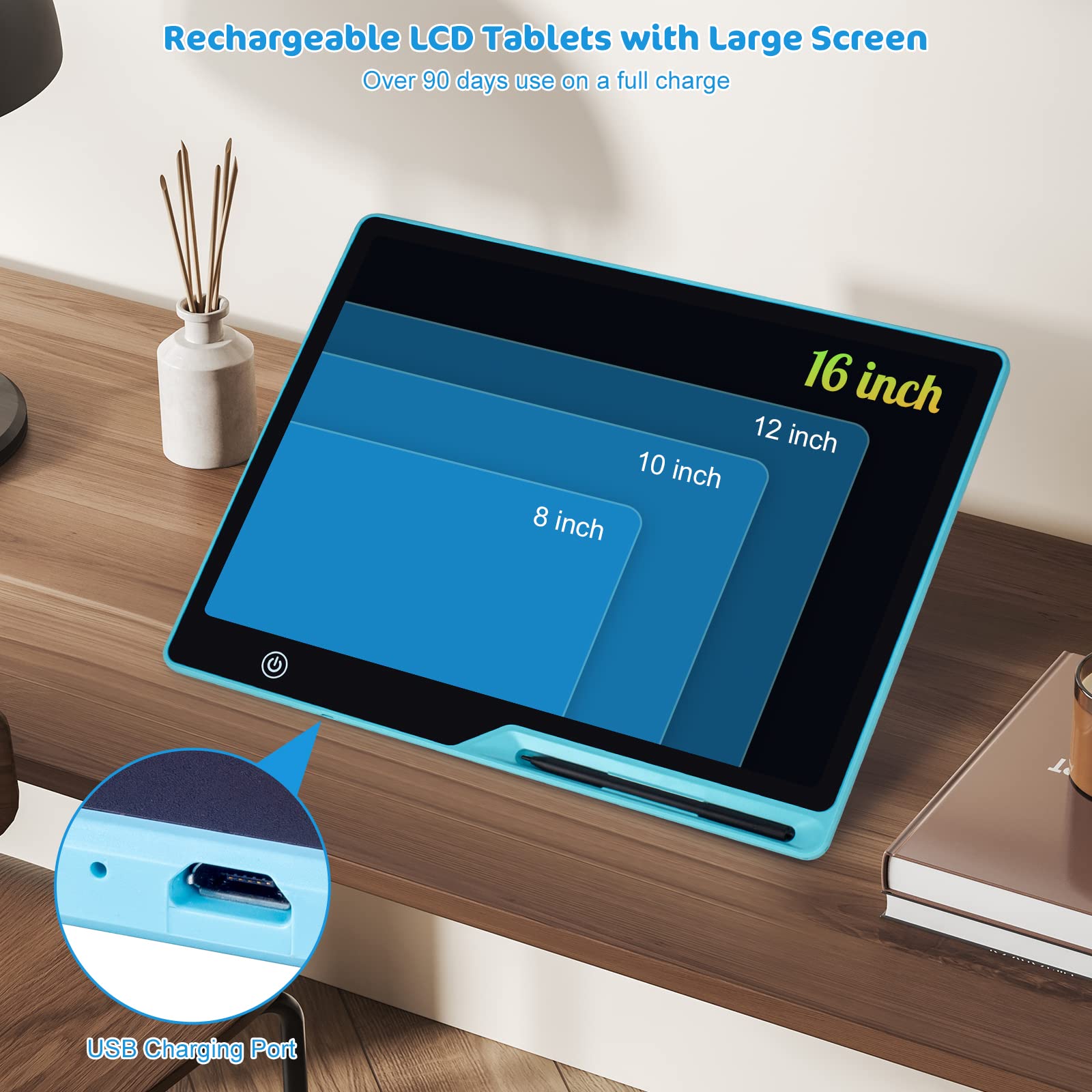 Kinayue colorful backlit screen enables bright, smooth drawing experiences.