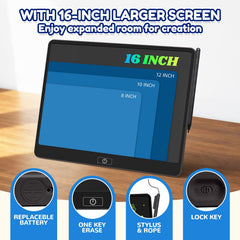 Kinayue doodle board with eye-protecting LCD screen for safe drawing