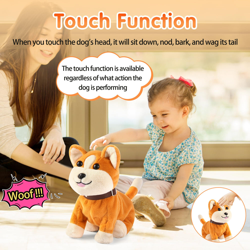 Kindenwinn corgi toy barking feature enhances lively storytelling and play.