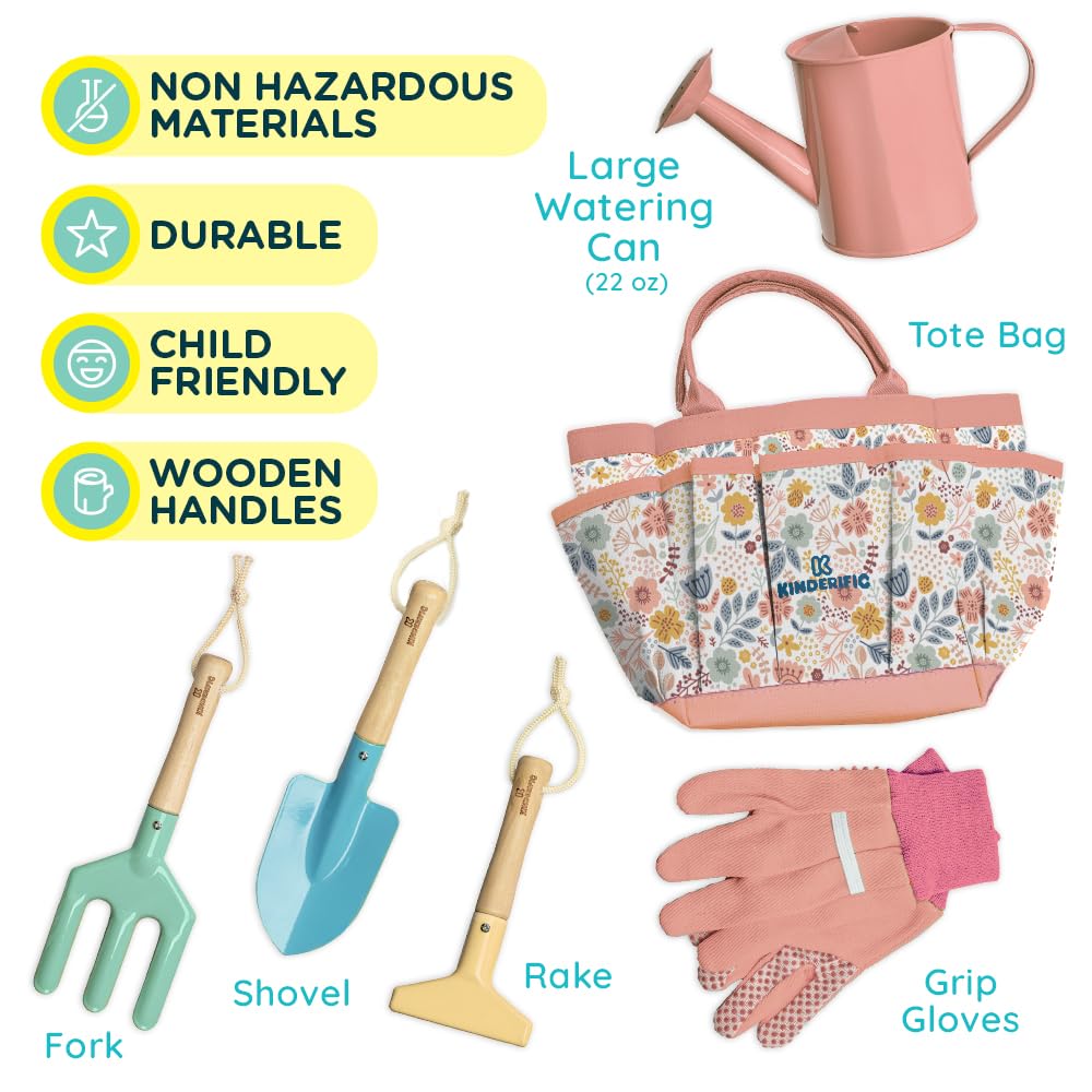 Kinderific Gardening Set rake, kid-sized tool for smooth soil prep