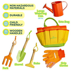 Kinderific Gardening Set watering can provides easy grip for kids watering.