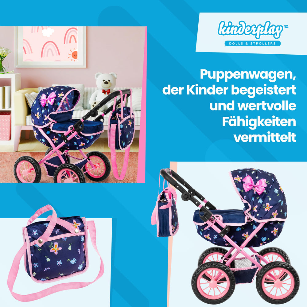 Kinderplay fits dolls up to 16 inches tall, including Baby Born and Baby Annabell.