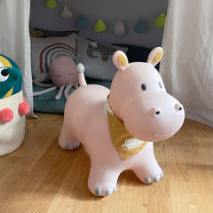 Kindsgut Bouncy Hippo Hopper outdoors for sunny backyard adventures