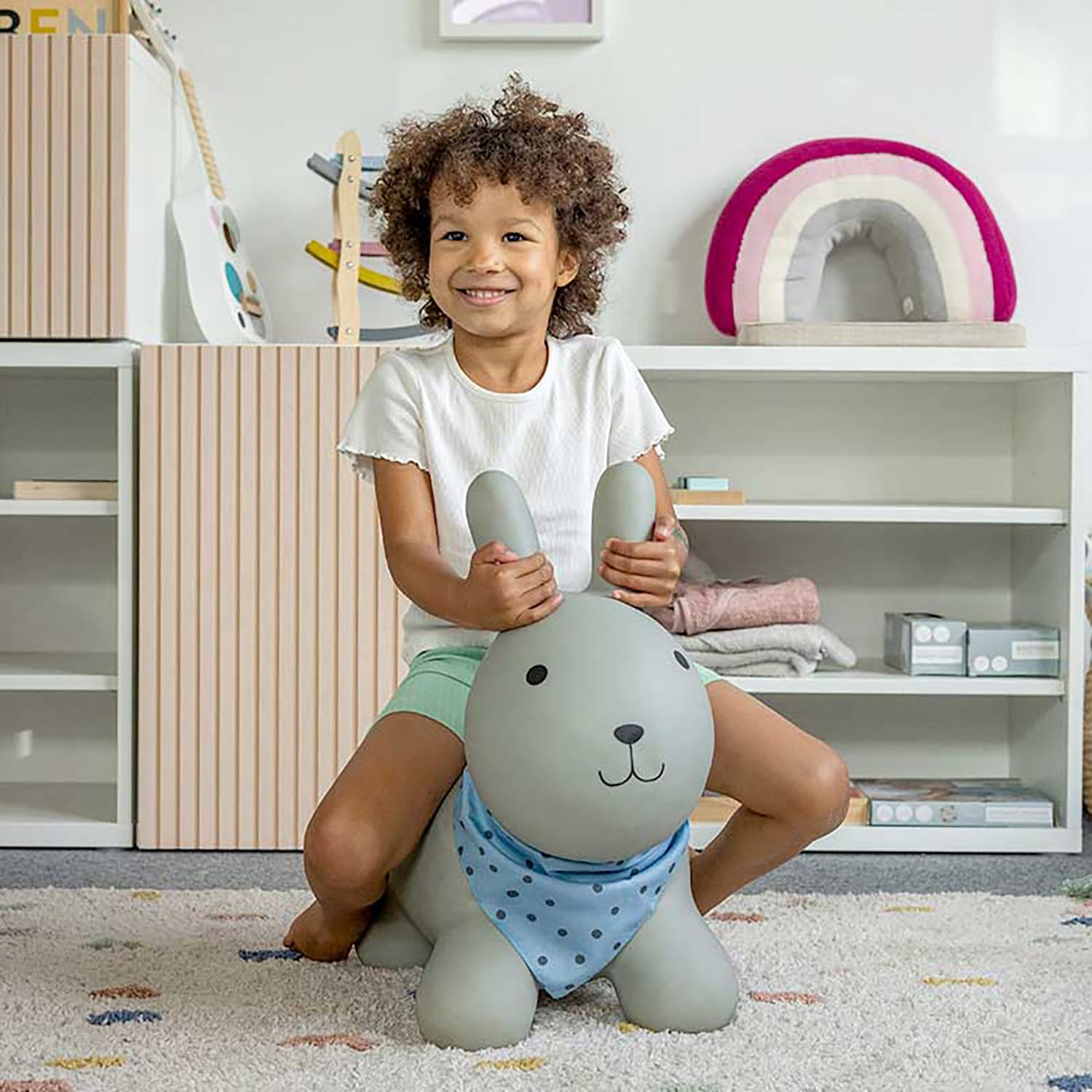Kindsgut Bouncy Rabbit Hopper in bright colors enhances imaginative play