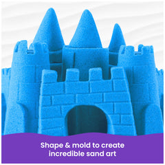 Kinetic Sand Beach Sand containers showcase warm colors for creative shaping.