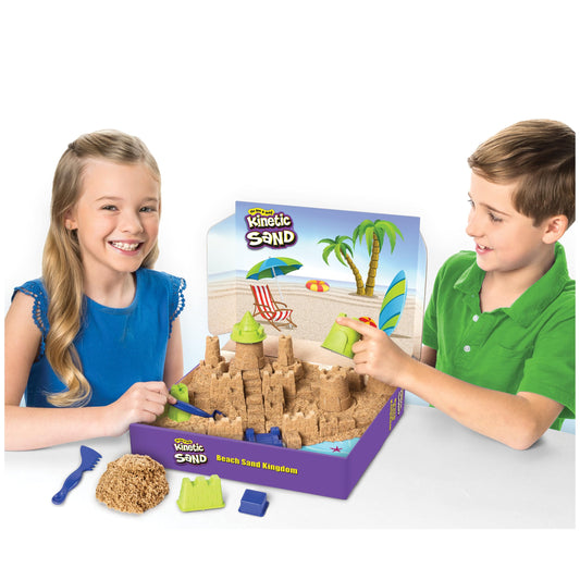 Kinetic Sand Beach Sand Kingdom molds and tools enable epic castle-building and creative play sessions