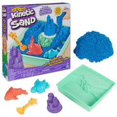 Kinetic Sand blue 1lb for molding and squishing, a tactile sensory favorite.